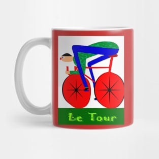 Le Tour : Abstract Psychedelic Bicycle Racing Advertising Print Mug